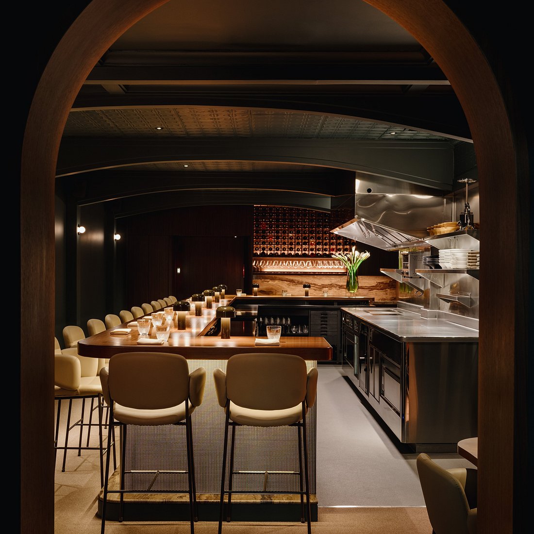 Open-kitchen dining counter